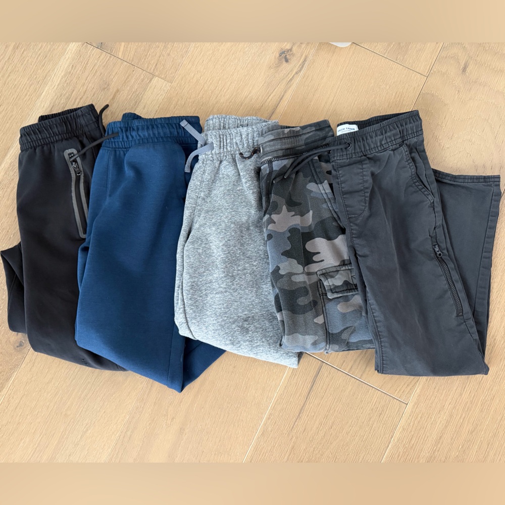 Boys assorted Joggers in Black, Blue, Gray, and Camo bundle